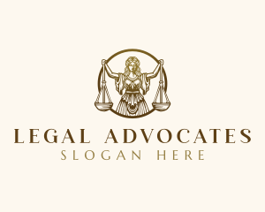 Lady Justice Notary logo design