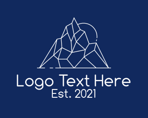 Hiking - Geometric Mountain Outline logo design