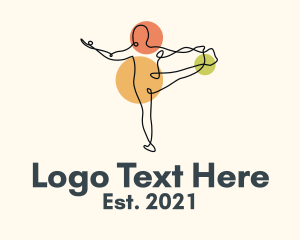 Linear - Yoga Stretch Minimalist logo design