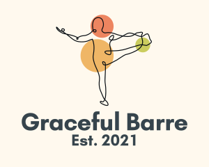 Barre - Yoga Stretch Minimalist logo design