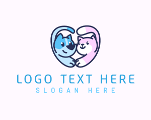 Kitten - Cat Dog Heart logo design