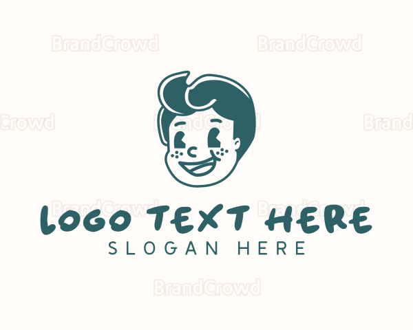 Retro Freckles Boy Logo