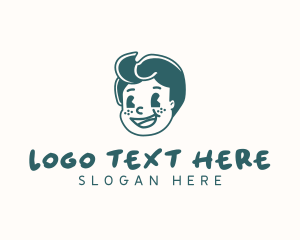Digital Creator - Retro Freckles Boy logo design