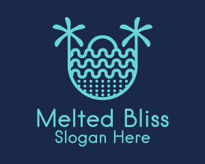 Blue Sunrise Beach   logo design