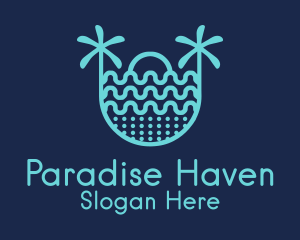 Blue Sunrise Beach   logo design