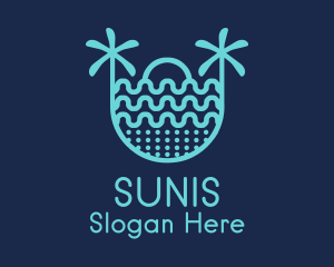 Blue Sunrise Beach   logo design