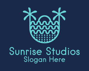 Blue Sunrise Beach   logo design