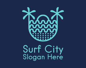 Blue Sunrise Beach   logo design