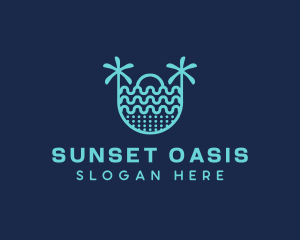 Blue Sunrise Beach   logo design