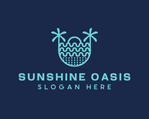 Blue Sunrise Beach   logo design