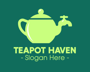 Teapot - Green Teapot Tap logo design