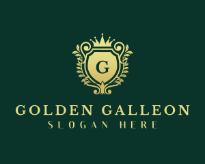 Golden Crown Shield logo design