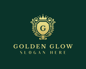 Golden Crown Shield logo design