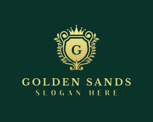 Golden Crown Shield logo design