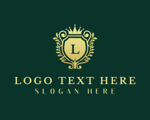 Heritage - Golden Crown Shield logo design
