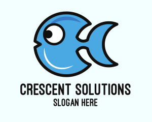 Crescent Blue Fish logo design