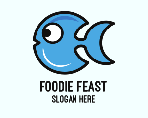 Crescent Blue Fish logo design