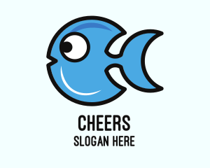 Crescent Blue Fish logo design