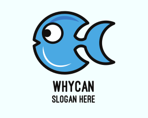 Marine Life - Crescent Blue Fish logo design