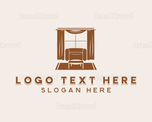 Curtain Armchair Furnishing Logo