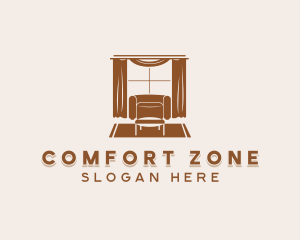 Armchair - Curtain Armchair Furnishing logo design