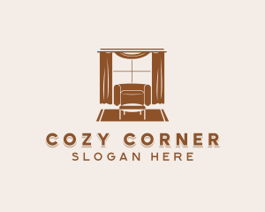 Armchair - Curtain Armchair Furnishing logo design