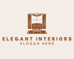 Curtain Armchair Furnishing logo design