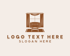 Table - Curtain Armchair Furnishing logo design