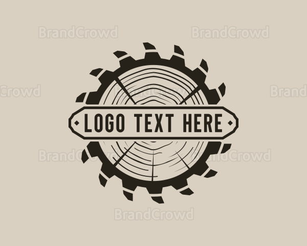 Lumber Saw Blade Carpentry Logo