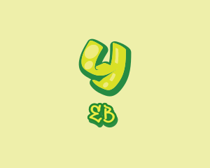 Letter Y - Graffiti Green & Yellow Letter Y logo design