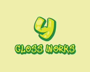 Gloss - Graffiti Green & Yellow Letter Y logo design