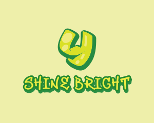 Glossy - Graffiti Green & Yellow Letter Y logo design