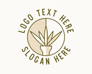 Plant Shop - Rustic Plant Badge logo design