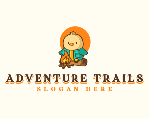 Cute Camping Duckling logo design