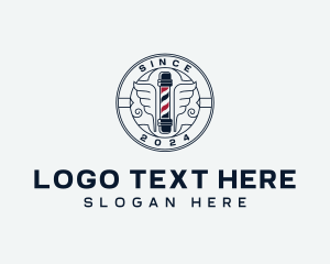Winged - Winged Barbers Pole logo design