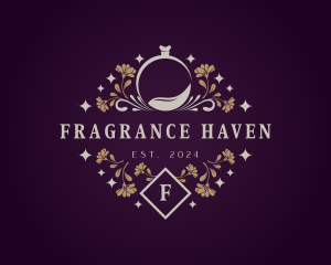 Floral Perfume Bottle logo design