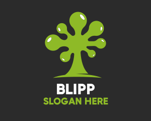 Oil - Green Slime Tree logo design