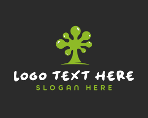 Glue - Green Slime Tree logo design