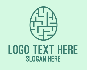 Brain Teaser - Green Egg Maze logo design