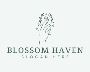 Flowers - Floral Hand Gem logo design