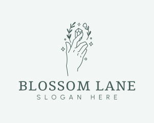 Flowers - Floral Hand Gem logo design