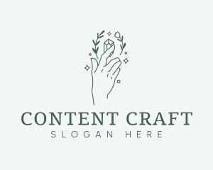 Floral Hand Gem logo design