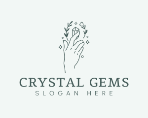 Floral Hand Gem logo design