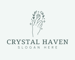 Floral Hand Gem logo design