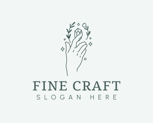 Floral Hand Gem logo design