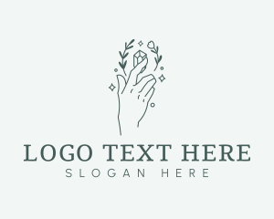 Jeweler - Floral Hand Gem logo design