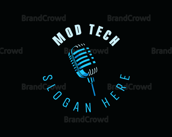 Microphone Podcast Studio Logo