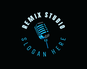 Microphone Podcast Studio logo design