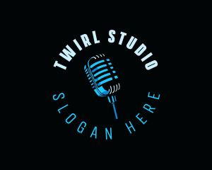 Microphone Podcast Studio logo design