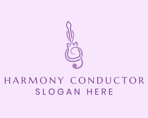 Guitar Clef Harmony logo design